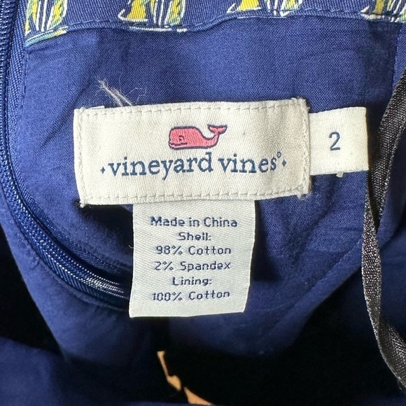 Vineyard Vines Blue Sailboat Print Strapless Dress Size 2 - Picture 5 of 6
